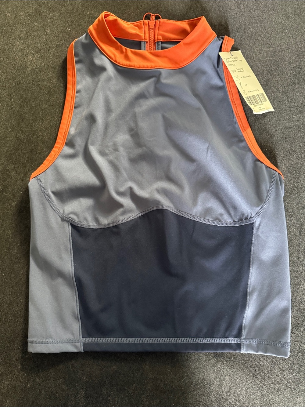 Sweaty Betty London Power Zip Back Colour Block Crop